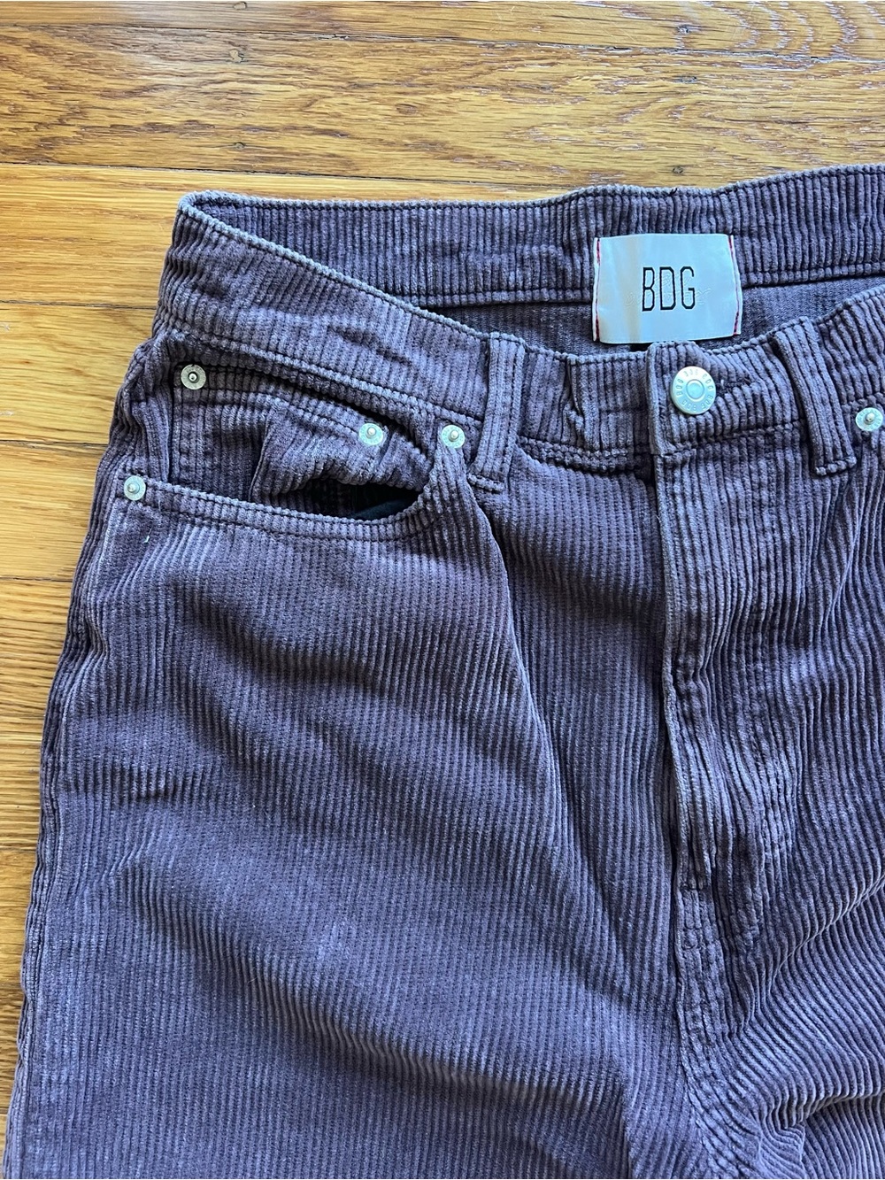 BDG Urban Outfitters dusty purple corduroy high-waisted wide-leg pants - Picture 2 of 4